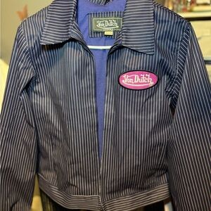 Von Dutch Navy Pinstripe Jacket